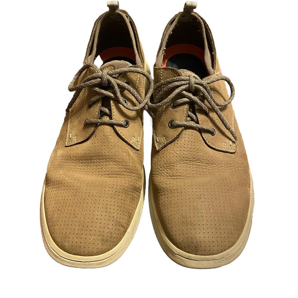 Rockport Zaden Plain Toe Oxford Shoes Sz 11.5 Nubuck Mushroom Leather Lace Up